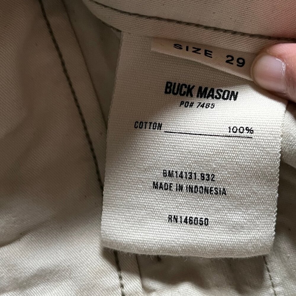 Buck Mason Twill Officer Trousers Pants - Men's Size 29*31 - Green - Picture 4 of 8